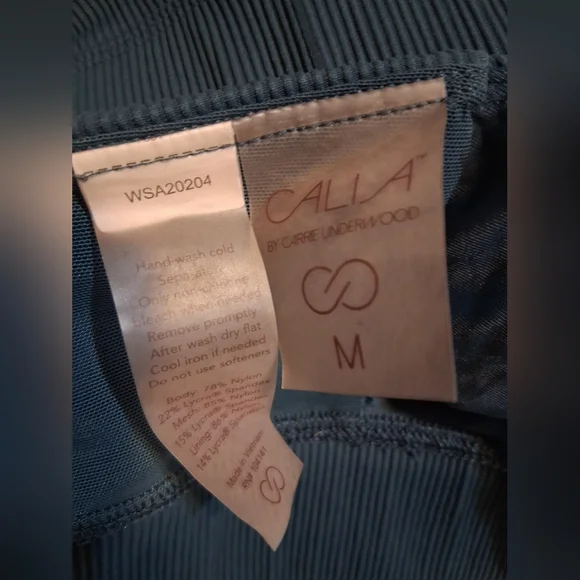 CALIA by Carrie Underwood Ribbed Tie-Front Bikini Set - Teal Green - Size Medium - Picture 11 of 12